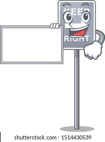 With board keep right with the mascot shape