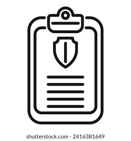 Board key access icon outline vector. Legal process design. Data secure