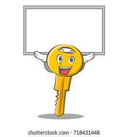Up board key character cartoon style vector illustration