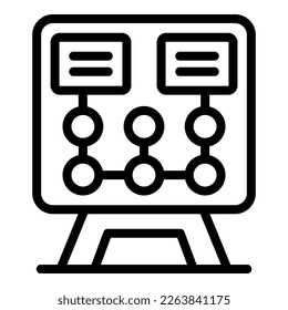 Board key point icon outline vector. Main check. Summary take