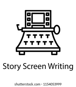 
A board with keys and screen denoting screenwriting concept 
