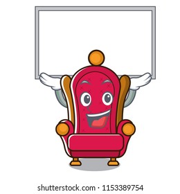 Up board king throne character cartoon
