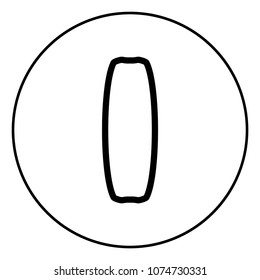 Board for kiteboard sport icon in circle outline