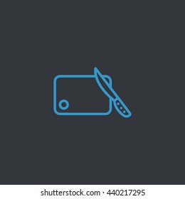 Board and knife Icon. 