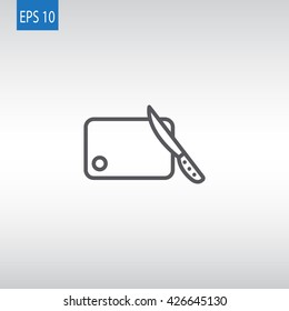  Board and knife Icon Vector