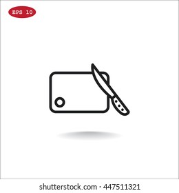  Board and knife Icon Vector. 