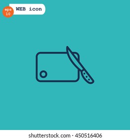  Board and knife Icon Vector. 