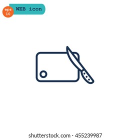 Board and knife Icon Vector. 