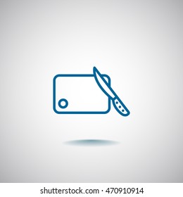 Board and knife Icon Vector. 