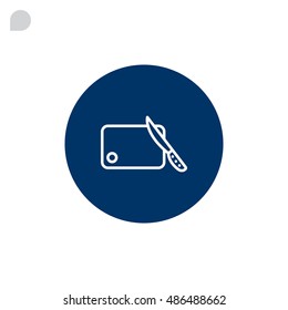  Board and knife Icon Vector. 