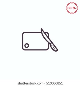  Board and knife Icon Vector. 