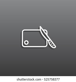  Board and knife Icon Vector. 