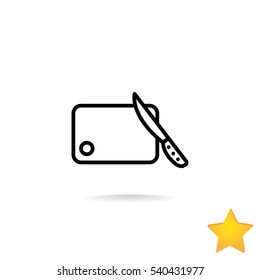  Board and knife Icon Vector. 