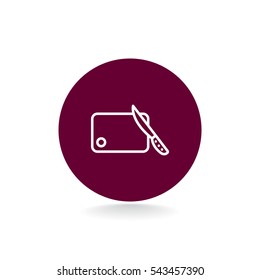  Board and knife Icon Vector. 