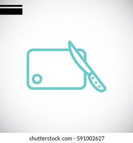  Board and knife Icon Vector. 