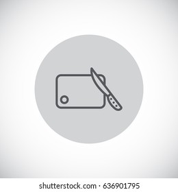  Board and knife Icon Vector. 