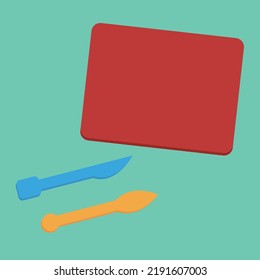 board and knives for plasticine