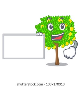 With board lemon tree in the cartoon shape