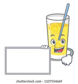With board lemonade character cartoon style