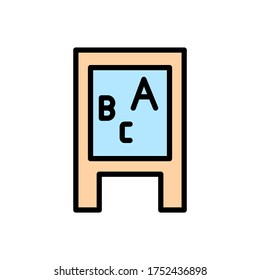 Board, letters icon. Simple color with outline vector elements of kindergarten icons for ui and ux, website or mobile application