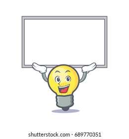Up board light bulb character cartoon