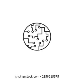 Сircuit board line icon isolated on white background. Vector illustration