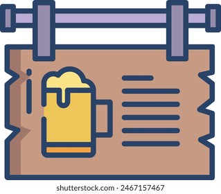Board linear color vector illustration