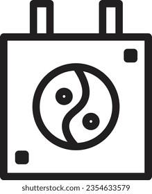 Board Lunar Chinese Outline Icon