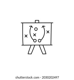 Board management strategy icon in flat black line style, isolated on white background 