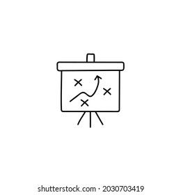 Board management strategy icon in flat black line style, isolated on white background 