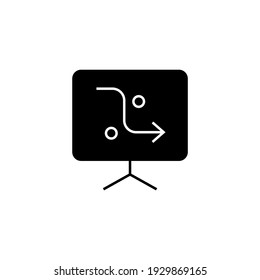 Board management strategy icon in solid black flat shape glyph icon, isolated on white background 