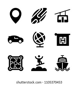 board, map, hawaii and tree icons in Travel vector set. Graphics for web and design