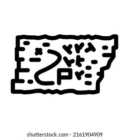 board with map line icon vector. board with map sign. isolated contour symbol black illustration
