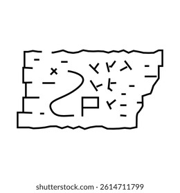 board with map line icon vector. board with map sign. isolated contour symbol black illustration