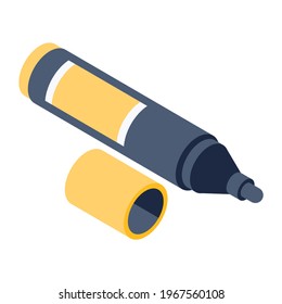 Board marker in isometric style icon, writing tool