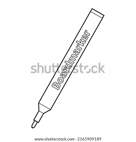 board marker line vector illustration,isolated on white background,top view