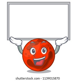 Up board mars planet character cartoon