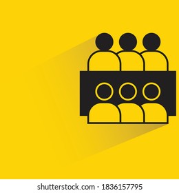 board meeting with drop shadow on yellow background