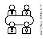 Board Meeting Outline Icon Vector Illustration