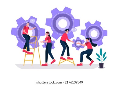 Board members are helping to innovate. Plan a strategy to drive the company. make business run successfully. flat illustration.