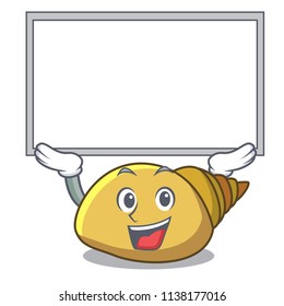 Up board mollusk shell character cartoon