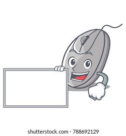 With board mouse character cartoon style