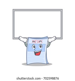 Up board newspaper character cartoon style