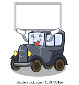 Up board old car in the shape character