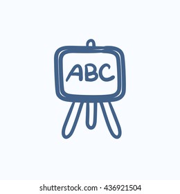 Board on stand vector sketch icon isolated on background. Hand drawn Board on stand icon. Board on stand sketch icon for infographic, website or app.