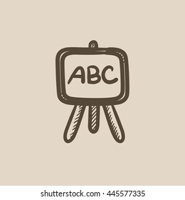 Board on stand vector sketch icon isolated on background. Hand drawn Board on stand icon. Board on stand sketch icon for infographic, website or app.