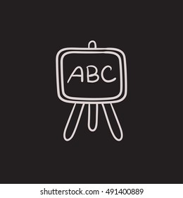 Icono de esbozo del vector de base aislado en el fondo. Dibujar a mano el tablero en el icono de la base. Icono de boceto en stand para infografía, sitio web o aplicación.