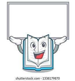 Up board opened book on the cartoon table