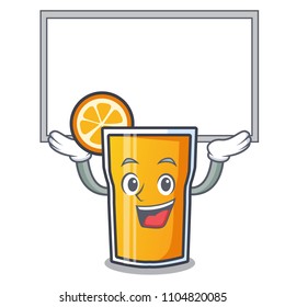 Up board orange juice character cartoon