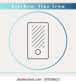 Board outline thin line icon. Household appliance, kitchen and restaurant accessories, equipment, cooking utensil, cutlery tools, kitchenware and cookware for food preparation. Flat design.